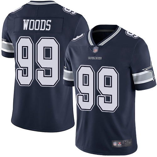 Men Dallas Cowboys Limited Navy Blue Antwaun Woods Home 99 Vapor Untouchable NFL Jersey